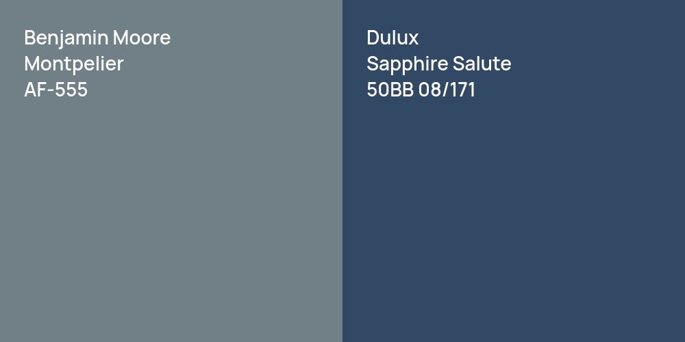 Benjamin Moore Montpelier vs. Dulux Sapphire Salute