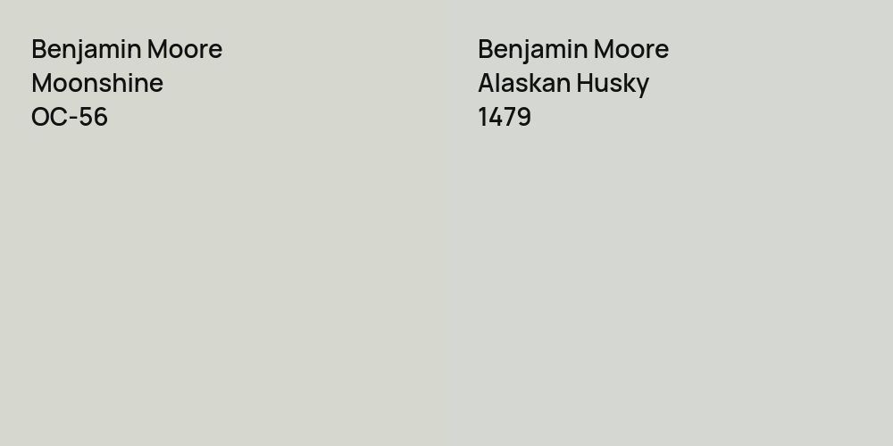 Benjamin Moore Moonshine vs. Benjamin Moore Alaskan Husky