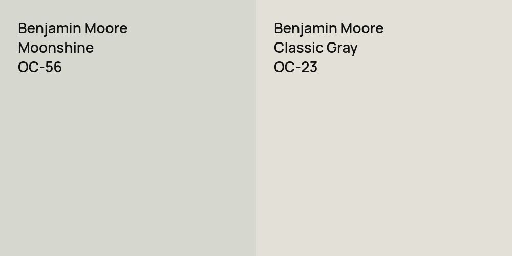 Benjamin Moore Moonshine vs. Benjamin Moore Classic Gray