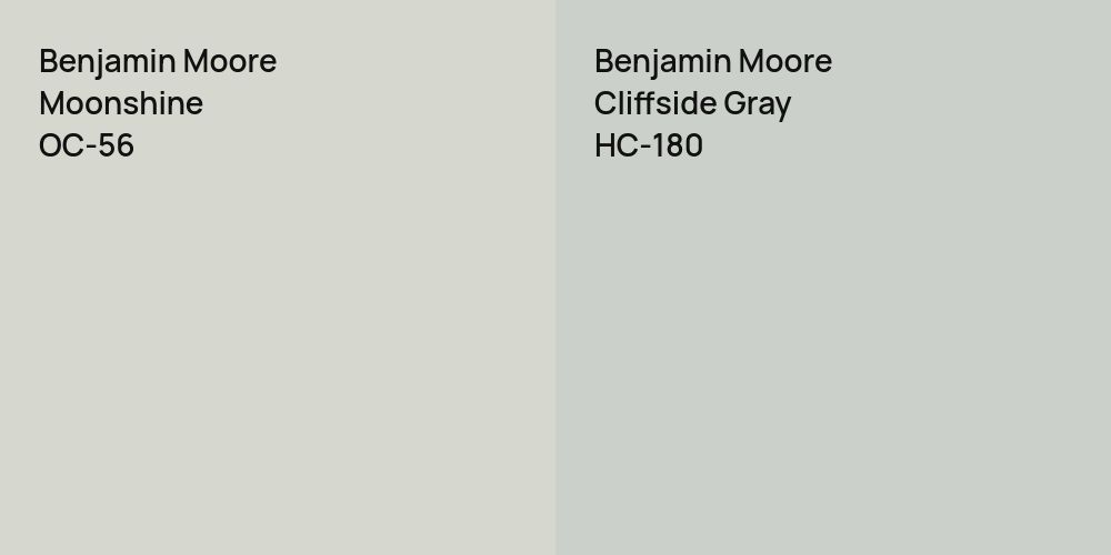 Benjamin Moore Moonshine vs. Benjamin Moore Cliffside Gray