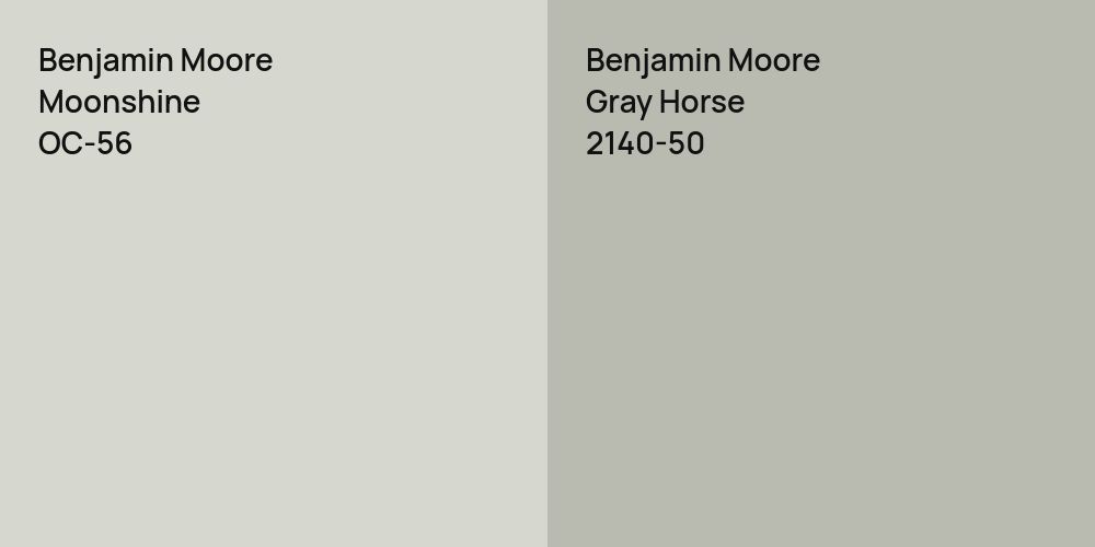 Benjamin Moore Moonshine vs. Benjamin Moore Gray Horse