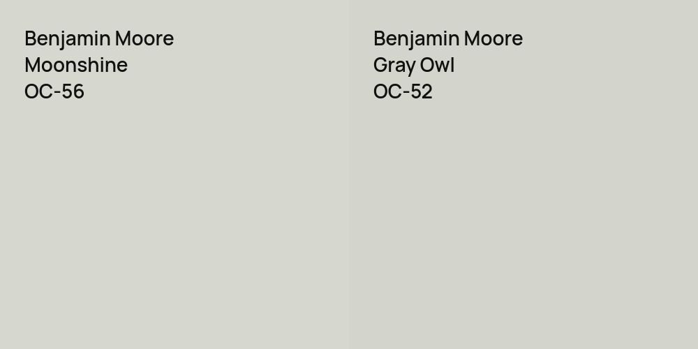 Benjamin Moore Moonshine vs. Benjamin Moore Gray Owl