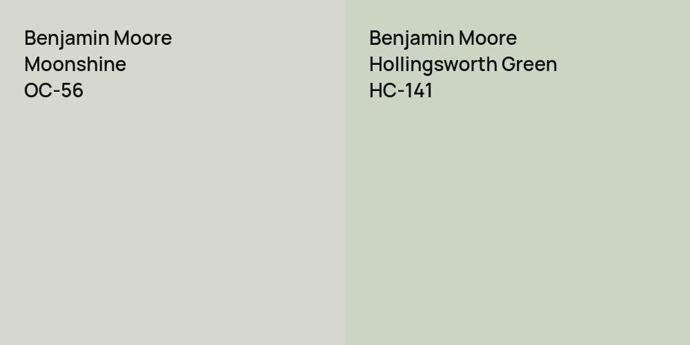 Benjamin Moore Moonshine vs. Benjamin Moore Hollingsworth Green