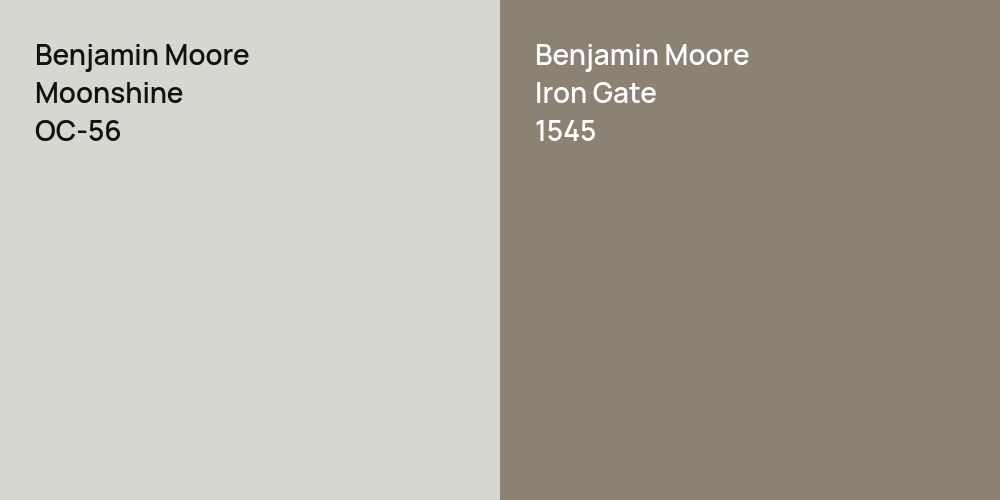 Benjamin Moore Moonshine vs. Benjamin Moore Iron Gate