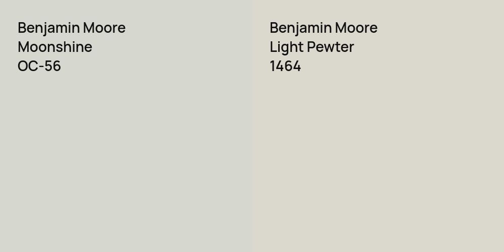 Benjamin Moore Moonshine vs. Benjamin Moore Light Pewter