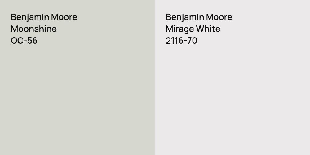 Benjamin Moore Moonshine vs. Benjamin Moore Mirage White