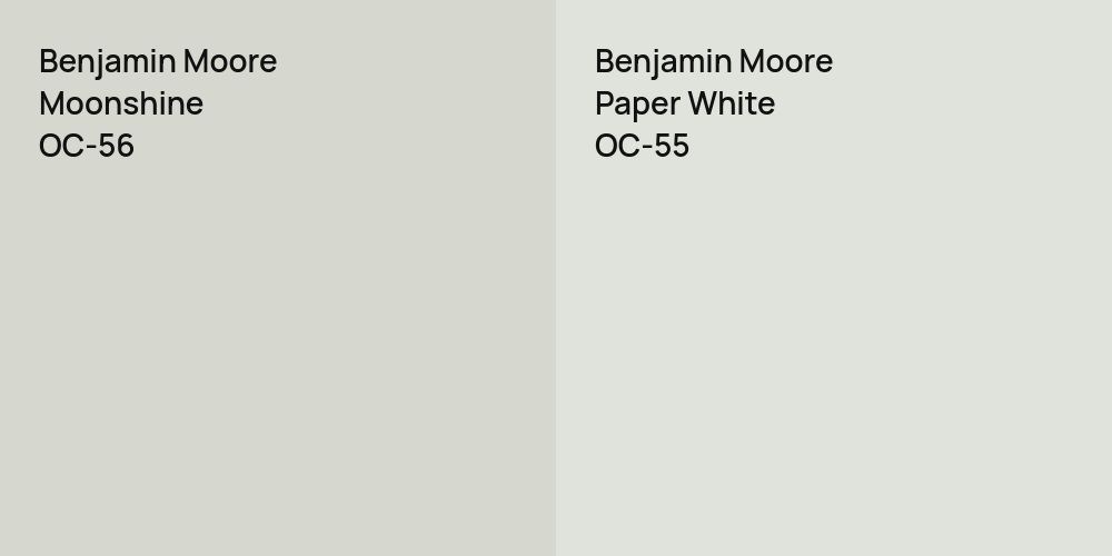 Benjamin Moore Moonshine vs. Benjamin Moore Paper White