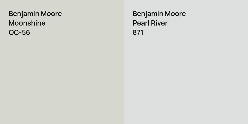 Benjamin Moore Moonshine vs. Benjamin Moore Pearl River