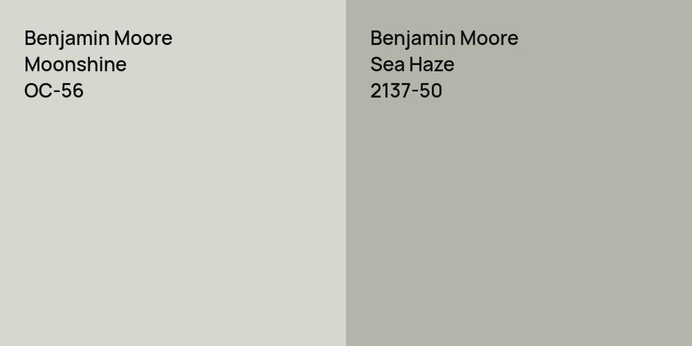 Benjamin Moore Moonshine vs. Benjamin Moore Sea Haze