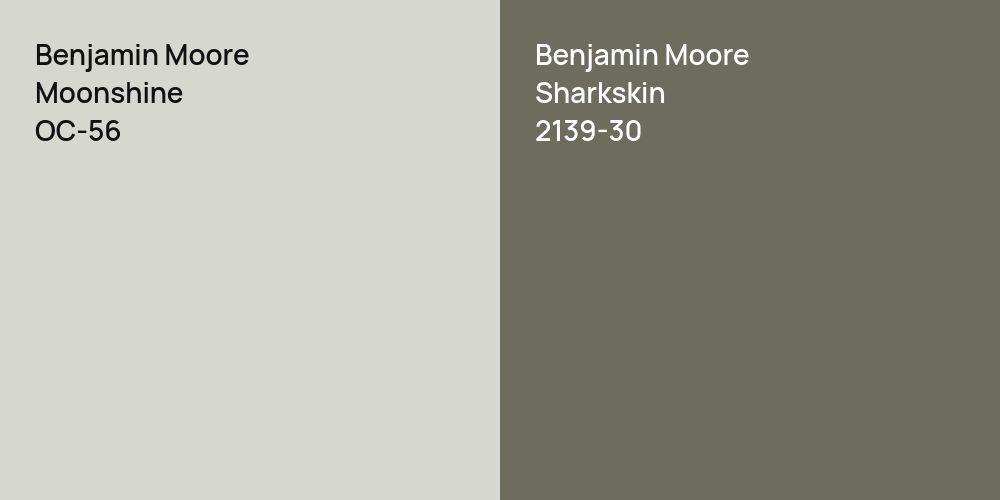 Benjamin Moore Moonshine vs. Benjamin Moore Sharkskin