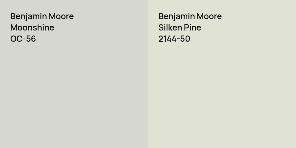 Benjamin Moore Moonshine vs. Benjamin Moore Silken Pine