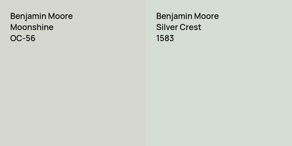 Benjamin Moore Moonshine vs. Benjamin Moore Silver Crest