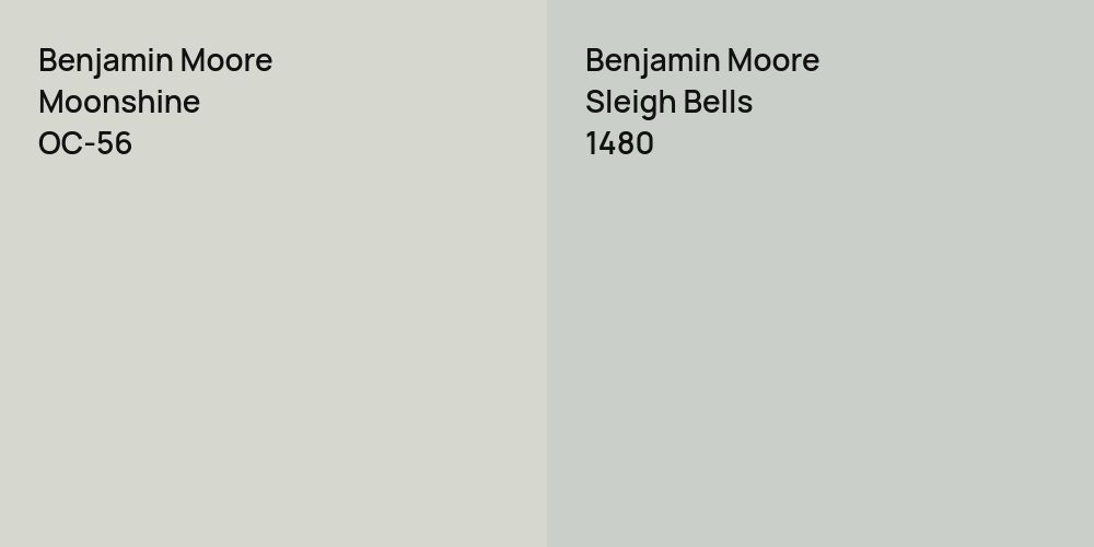 Benjamin Moore Moonshine vs. Benjamin Moore Sleigh Bells