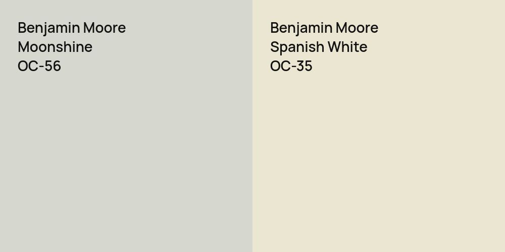 Benjamin Moore Moonshine vs. Benjamin Moore Spanish White