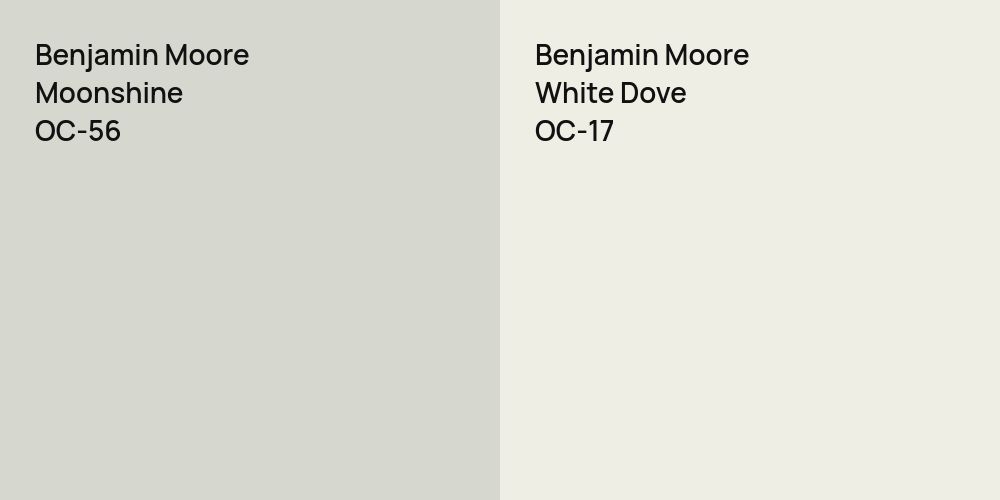 Benjamin Moore Moonshine vs. Benjamin Moore White Dove