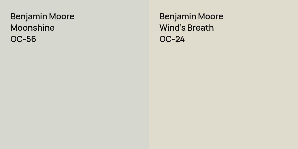 Benjamin Moore Moonshine vs. Benjamin Moore Wind's Breath