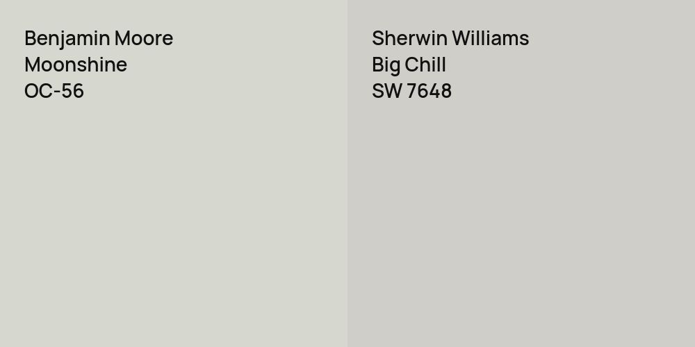 Benjamin Moore Moonshine vs. Sherwin Williams Big Chill