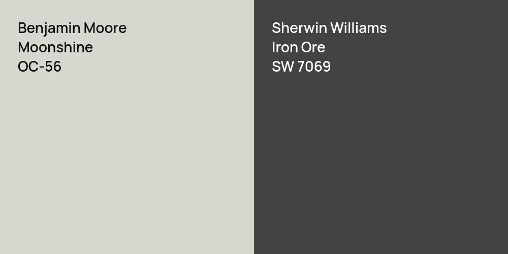 Benjamin Moore Moonshine vs. Sherwin Williams Iron Ore