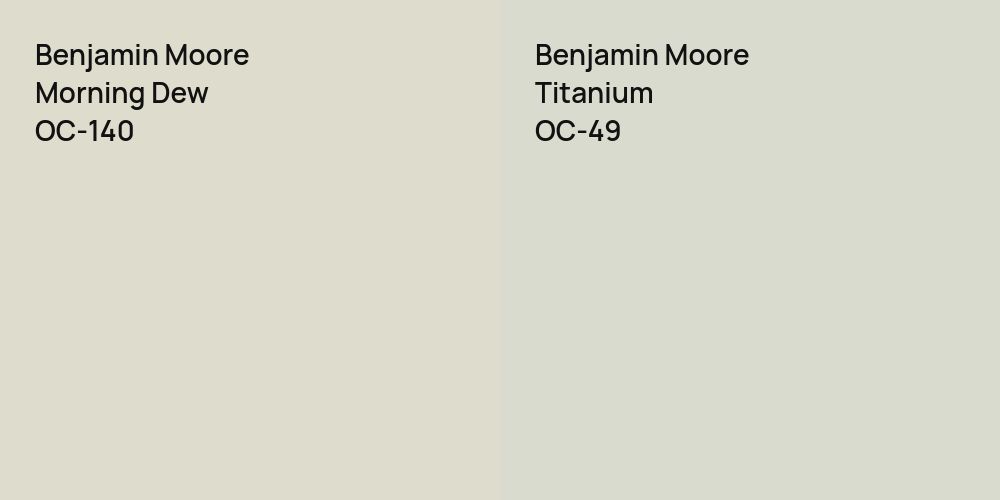 Benjamin Moore Morning Dew vs. Benjamin Moore Titanium