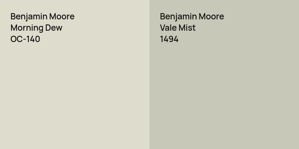 Benjamin Moore Morning Dew vs. Benjamin Moore Vale Mist