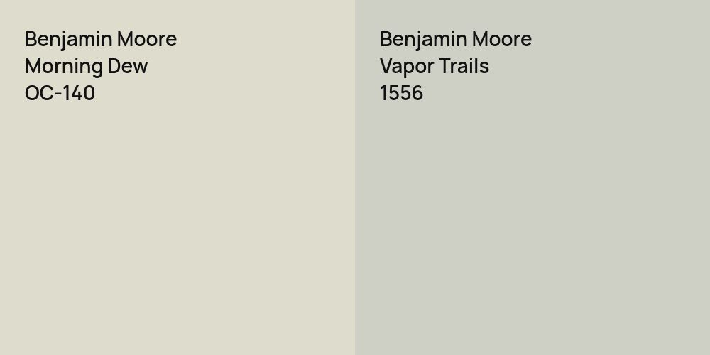 Benjamin Moore Morning Dew vs. Benjamin Moore Vapor Trails