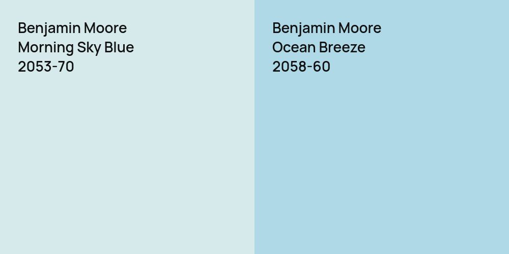 Benjamin Moore Morning Sky Blue vs. Benjamin Moore Ocean Breeze