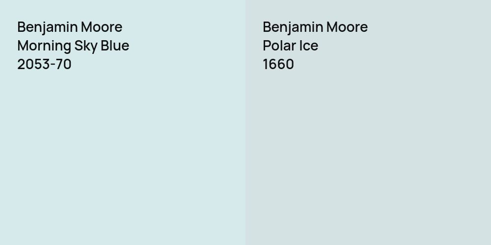 Benjamin Moore Morning Sky Blue vs. Benjamin Moore Polar Ice