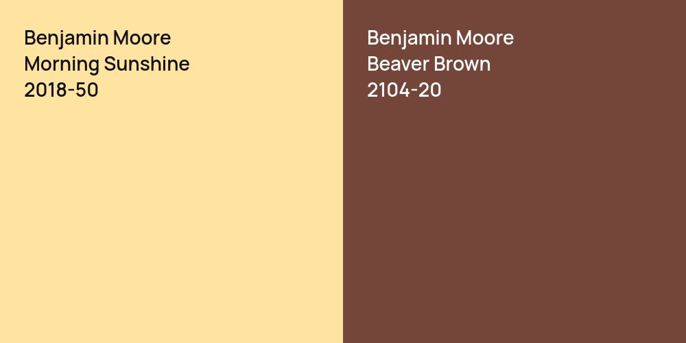 Benjamin Moore Morning Sunshine vs. Benjamin Moore Beaver Brown