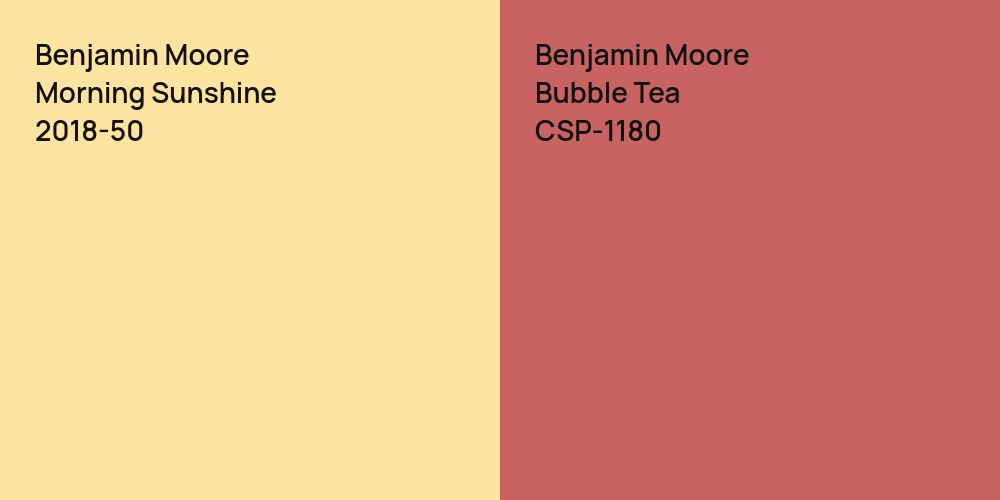 Benjamin Moore Morning Sunshine vs. Benjamin Moore Bubble Tea