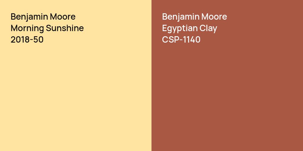 Benjamin Moore Morning Sunshine vs. Benjamin Moore Egyptian Clay