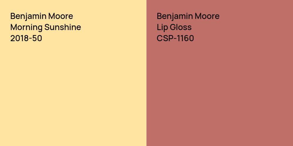 Benjamin Moore Morning Sunshine vs. Benjamin Moore Lip Gloss