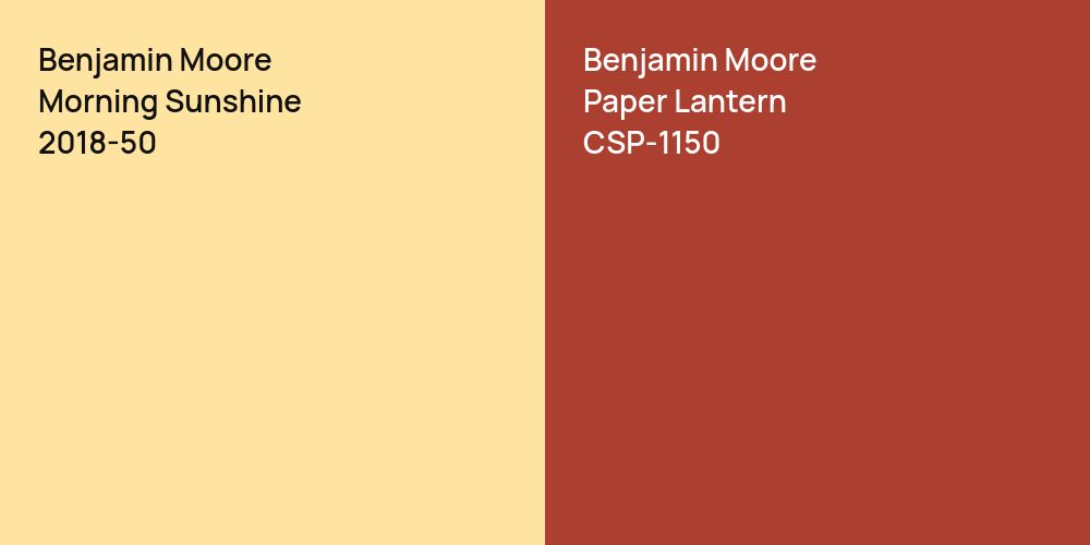 Benjamin Moore Morning Sunshine vs. Benjamin Moore Paper Lantern