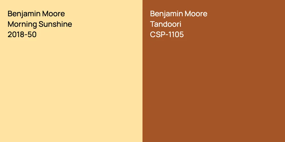 Benjamin Moore Morning Sunshine vs. Benjamin Moore Tandoori