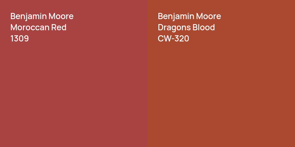 Benjamin Moore Moroccan Red vs. Benjamin Moore Dragons Blood