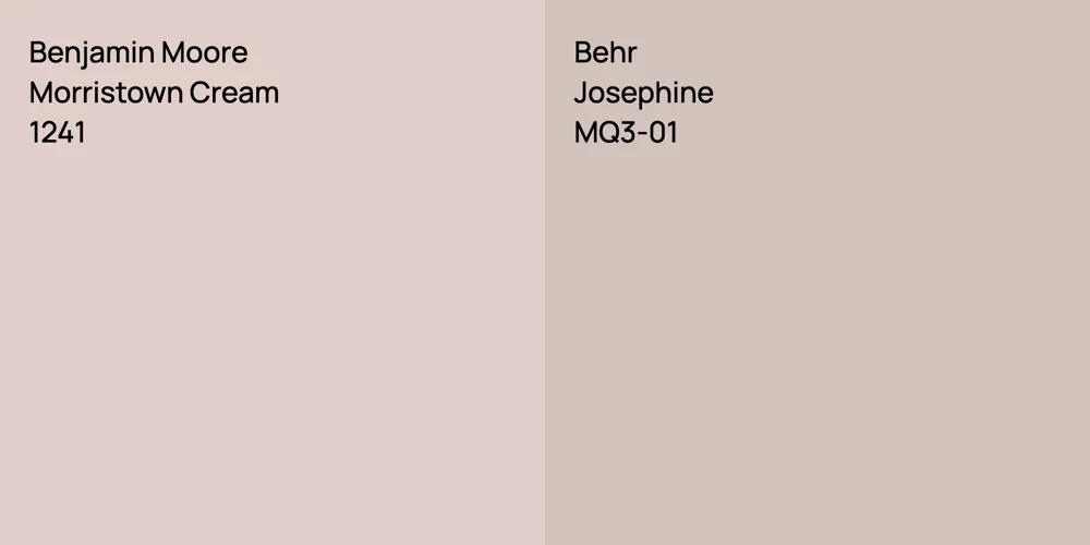 Benjamin Moore Morristown Cream vs. Behr Josephine