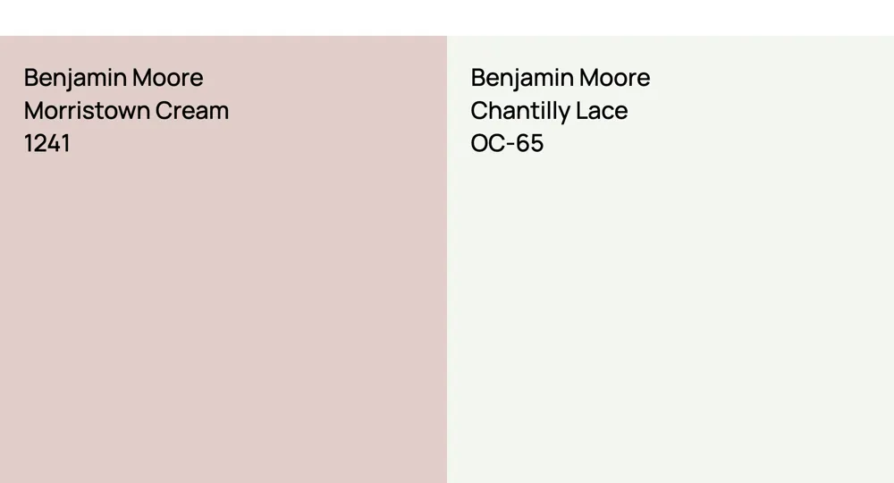 Benjamin Moore Morristown Cream vs. Benjamin Moore Chantilly Lace