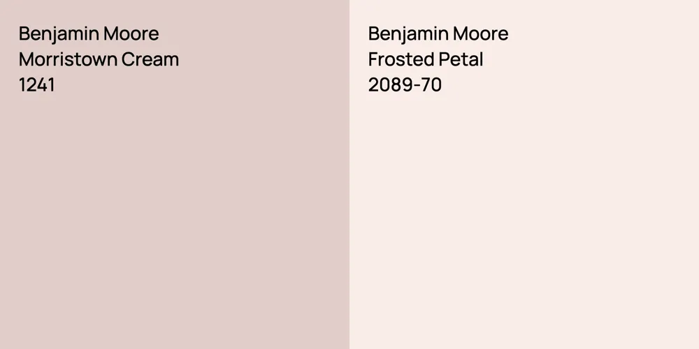 Benjamin Moore Morristown Cream vs. Benjamin Moore Frosted Petal