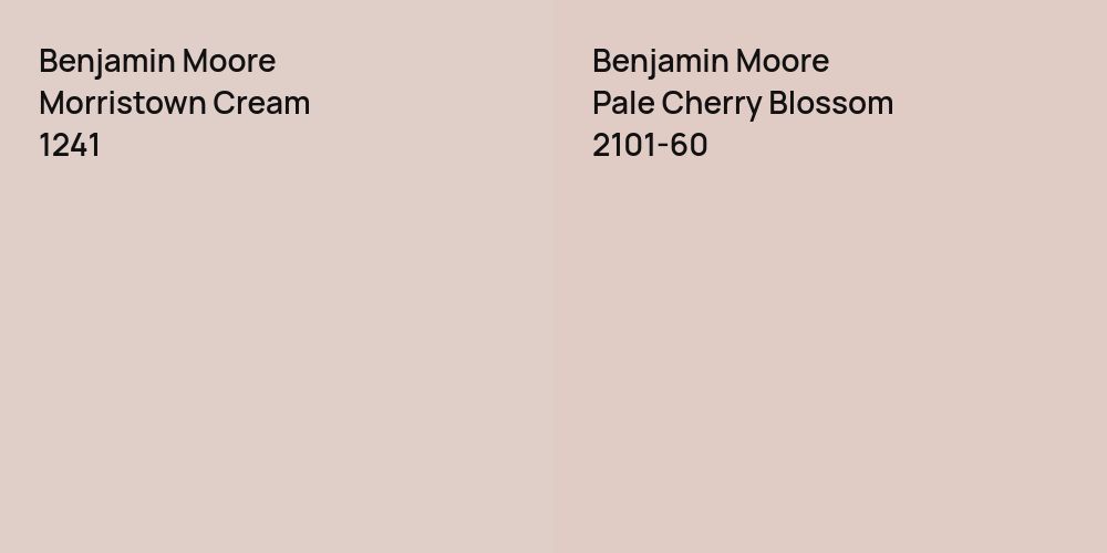 Benjamin Moore Morristown Cream vs. Benjamin Moore Pale Cherry Blossom