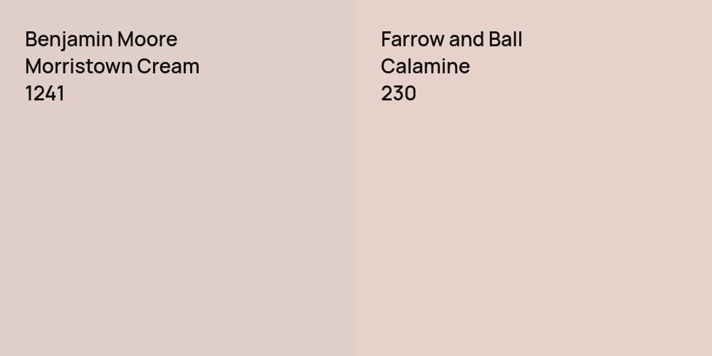 Benjamin Moore Morristown Cream vs. Farrow and Ball Calamine