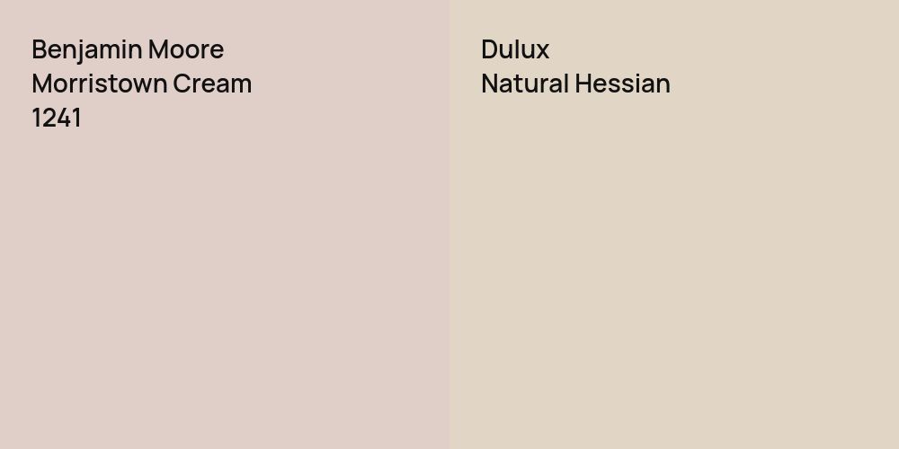 Benjamin Moore Morristown Cream vs. Dulux Natural Hessian