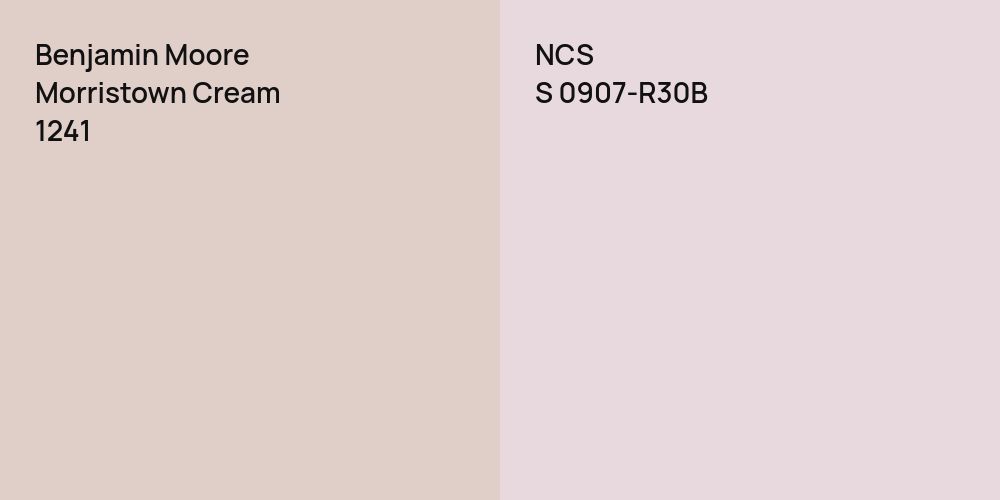 Benjamin Moore Morristown Cream vs. NCS S 0907-R30B