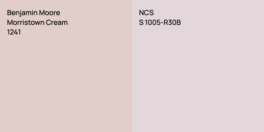 Benjamin Moore Morristown Cream vs. NCS S 1005-R30B