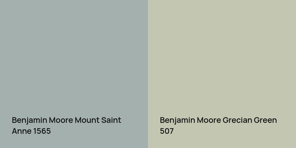 Benjamin Moore Mount Saint Anne vs. Benjamin Moore Grecian Green