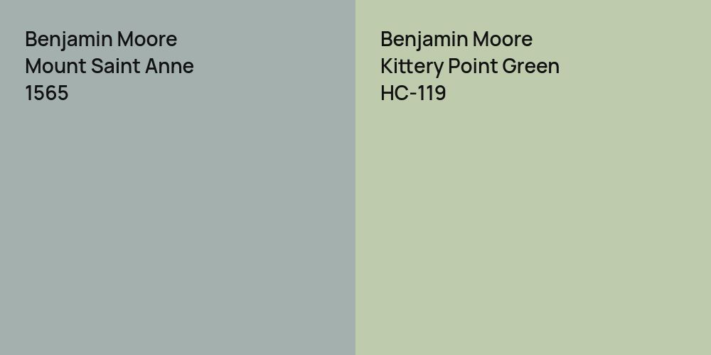 Benjamin Moore Mount Saint Anne vs. Benjamin Moore Kittery Point Green