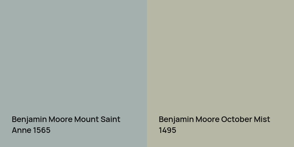 Benjamin Moore Mount Saint Anne vs. Benjamin Moore October Mist