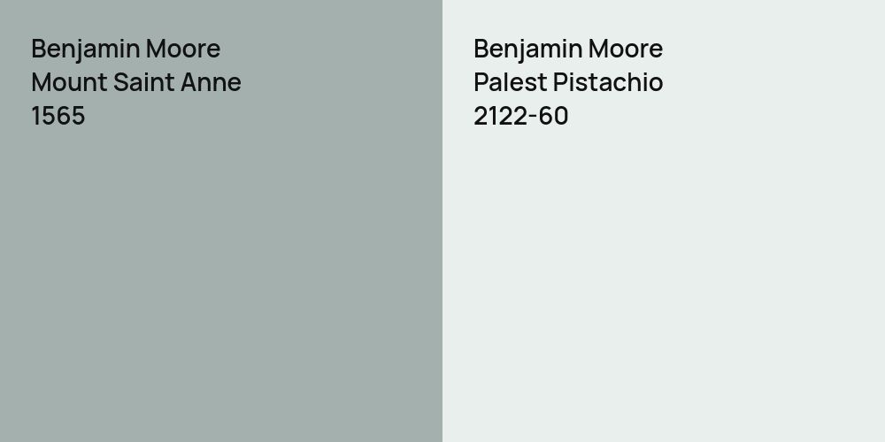 Benjamin Moore Mount Saint Anne vs. Benjamin Moore Palest Pistachio