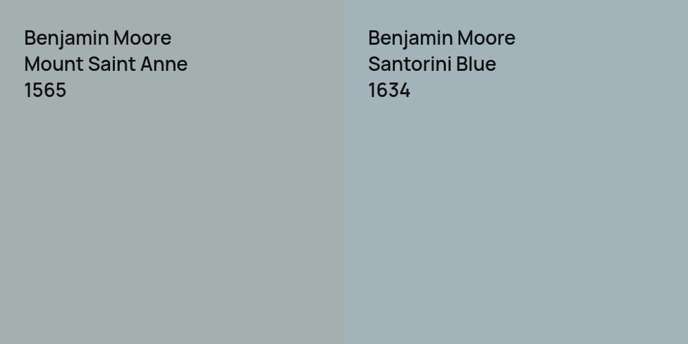 Benjamin Moore Mount Saint Anne vs. Benjamin Moore Santorini Blue