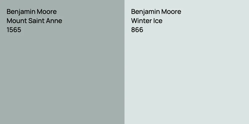 Benjamin Moore Mount Saint Anne vs. Benjamin Moore Winter Ice