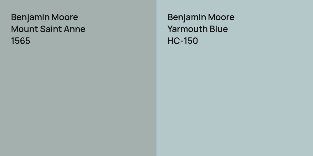 Benjamin Moore Mount Saint Anne vs. Benjamin Moore Yarmouth Blue