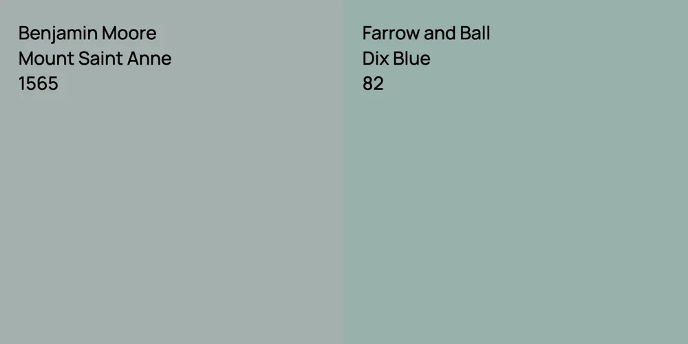 Benjamin Moore Mount Saint Anne vs. Farrow and Ball Dix Blue